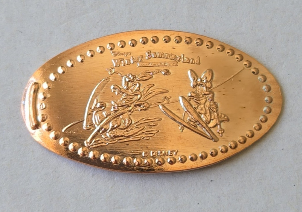 2026 WDW Disney Winter Summerland Golf Ice Gator & Girl Skiing Pressed Penny