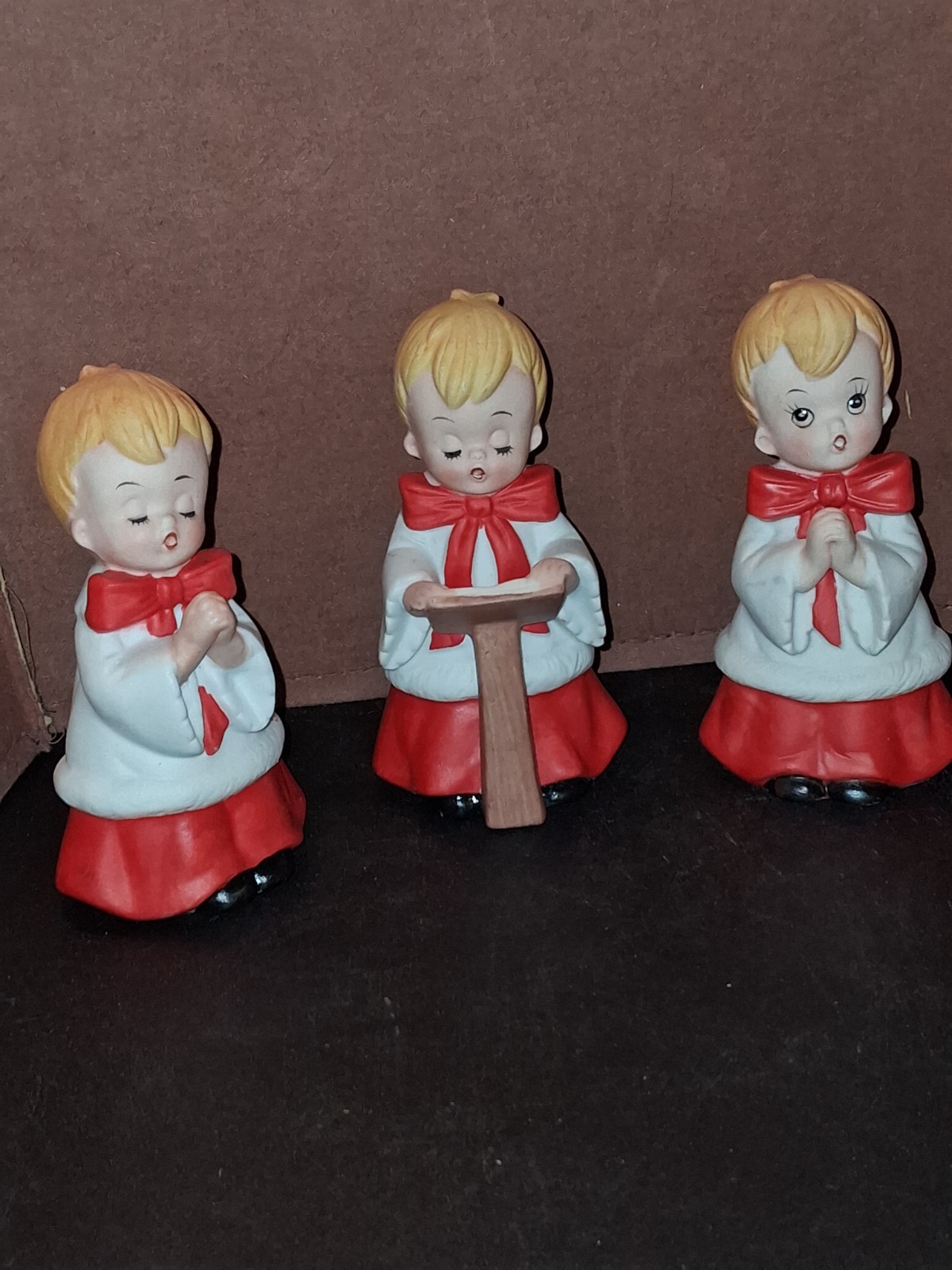 Vintage Christmas Singing Choir Boys Figurines 4.5\