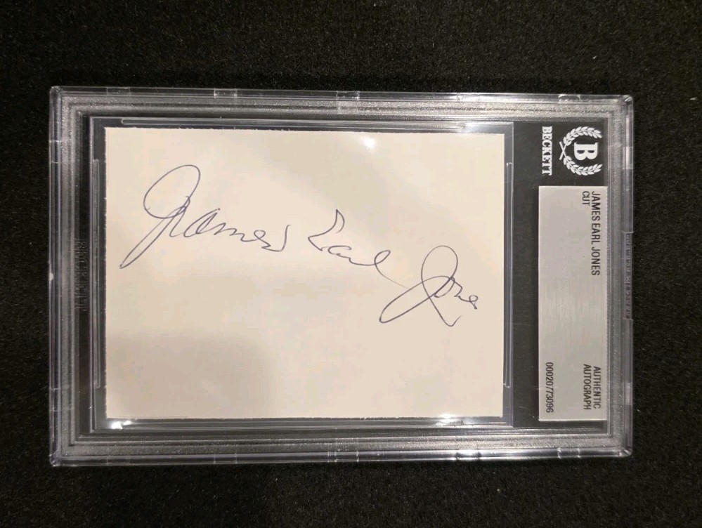 James Earl Jones Signed Cut Star Wars Darth Vader Actor Autograph Beckett BAS