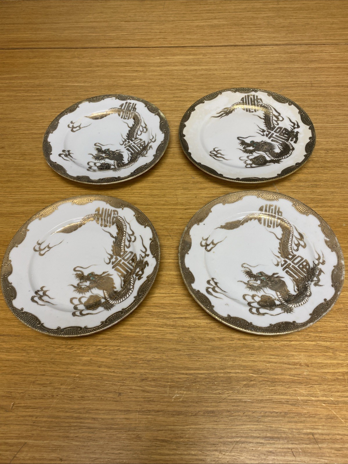5 Antique Moriage Gold Dragonware 5 7/8” Bread Plates