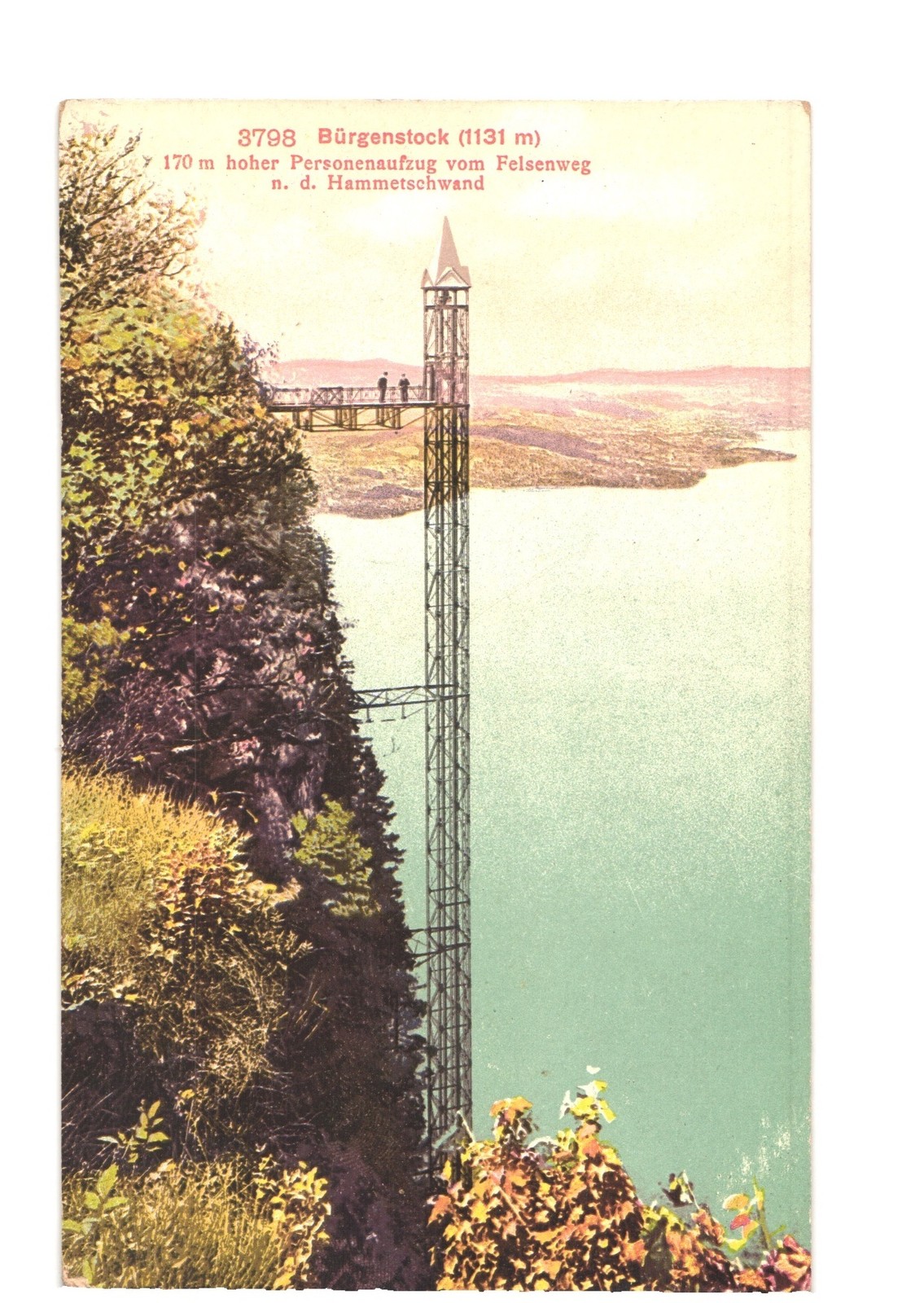 Switzerland Bürgenstock Hammetschwand Felsenweg Elevator Mountain View 1911