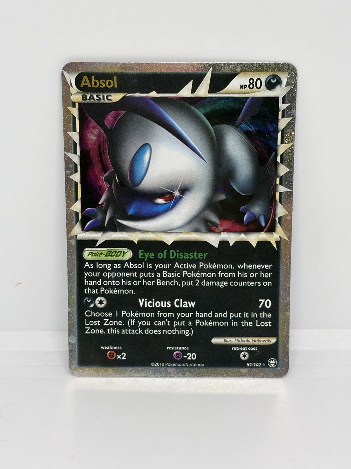 Absol Prime Holo Rare HS Triumphant 91/102 Pokémon Card, Read Description, LP