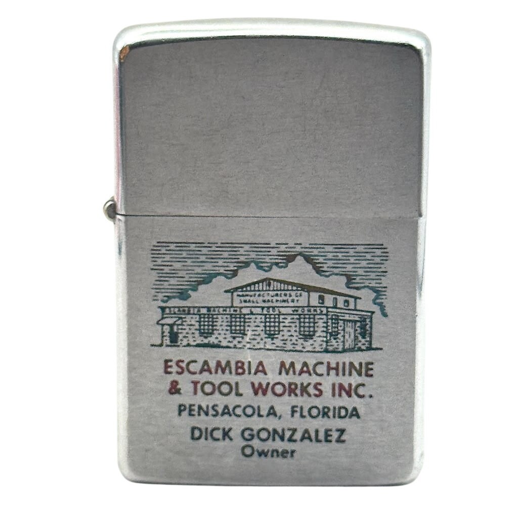 1968 Zippo Escambia Machine & Tool Works Pensacola Chrome Advertising Lighter 1968 Zippo Escambia Machine & Tool Works Pensacola Chrome Advertising Lighter