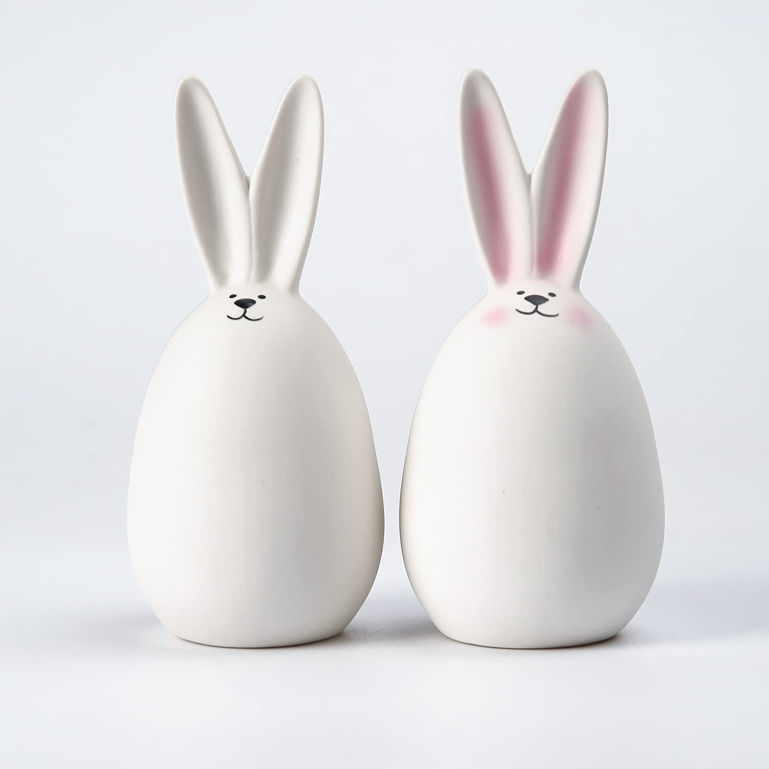 Ceramic White Rabbits Easter Bunny Rabbits Bunny Decoration Couple Rabbit Orname