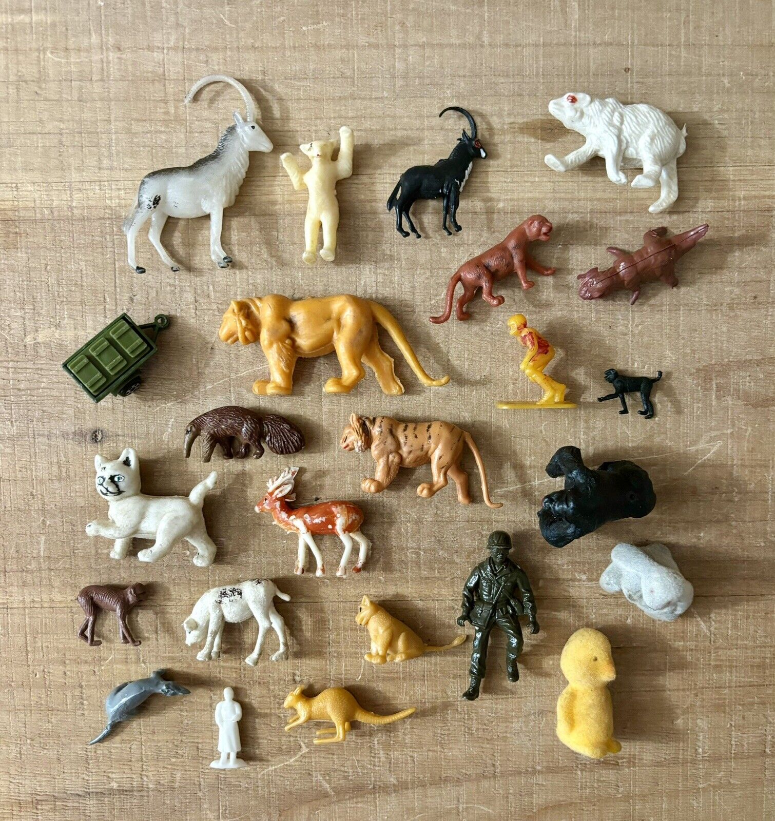 Vintage Miniature Plastic Animal Figurines 24-Piece Lot