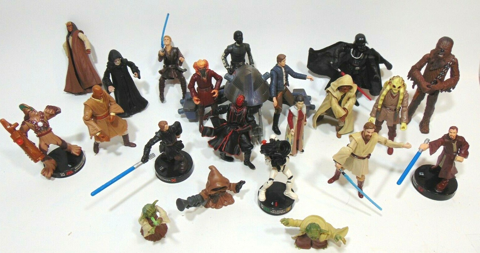 Star Wars Action Figures Lot Fighter Darth Vader Chewbacca Clone Vintage 21 Pc
