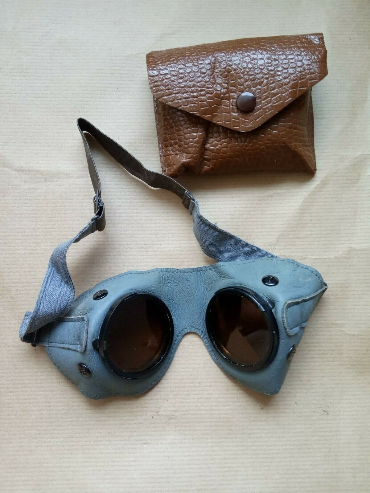  WW2 German GENERAL PURPOSE GOGGLES IN CARRYING POUCH.(W)
