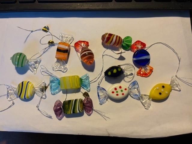 Mixed Lot Vintage Murano Style Art Glass Wrapped Candies +