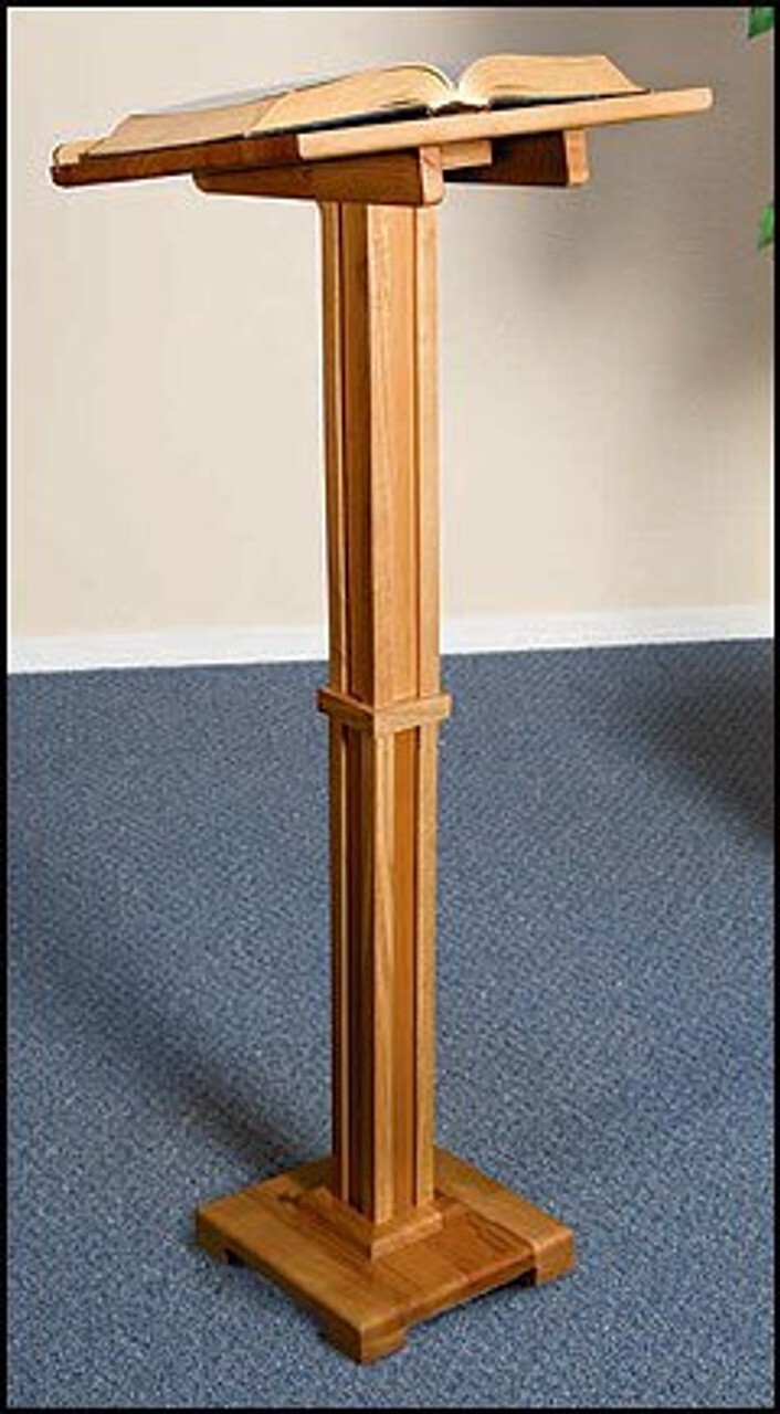 Lecterns, Standing Lectern, Pecan Stained 43'' High  Church Lectern Podium/Stand