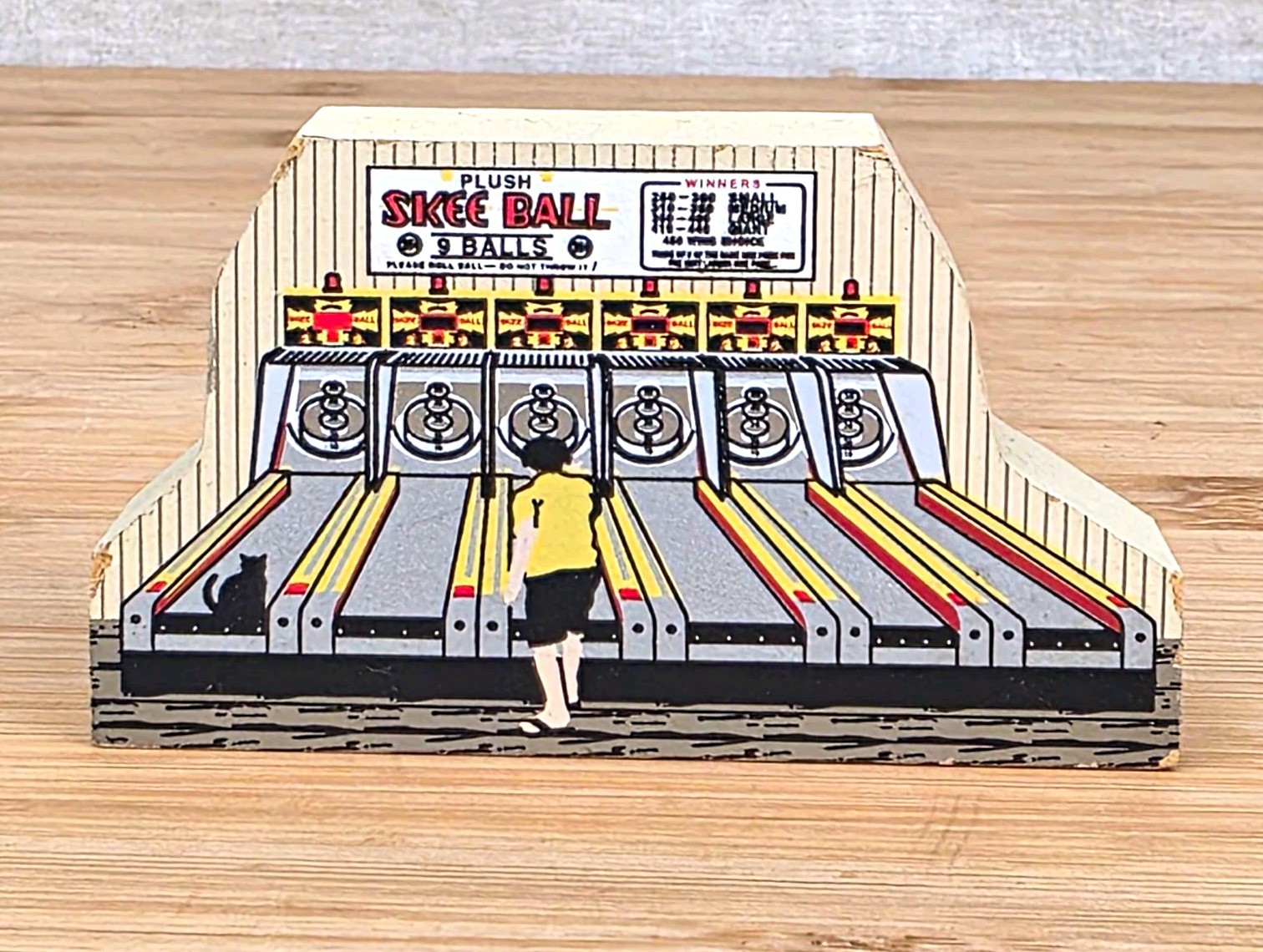 2006 Cat\'s Meow Funland Skee Ball Rehoboth Beach DE Wood Shelf Sitter
