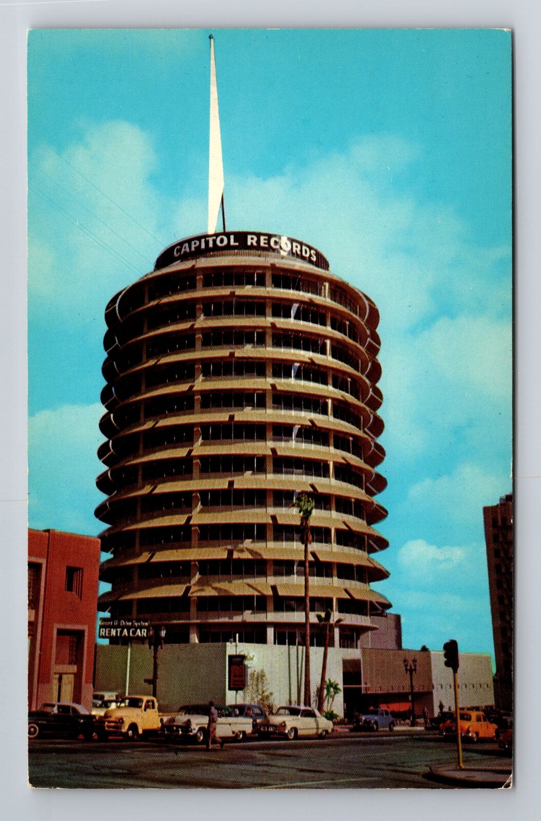 Hollywood CA-California, The Capitol Tower, Antique, Vintage Souvenir Postcard