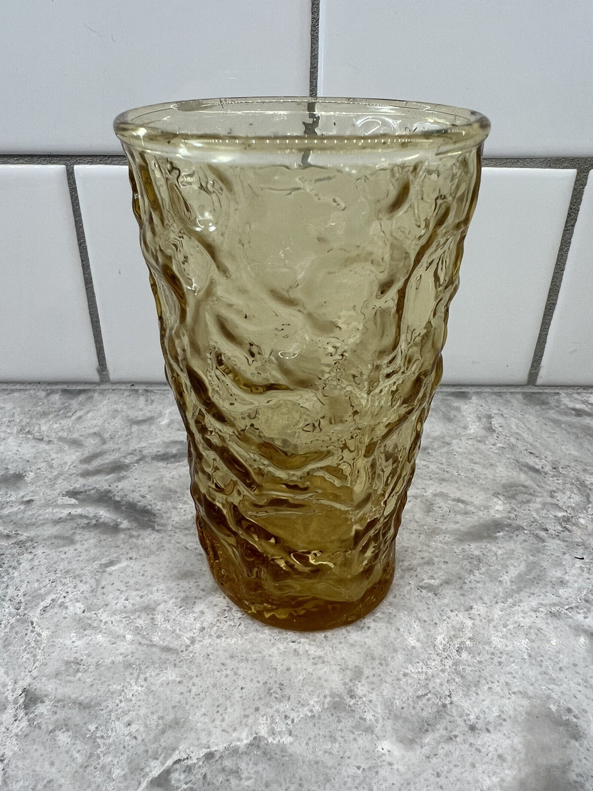 Vintage Anchor 4 oz Amber, Gold Lido Milano Wine Juice Glass.