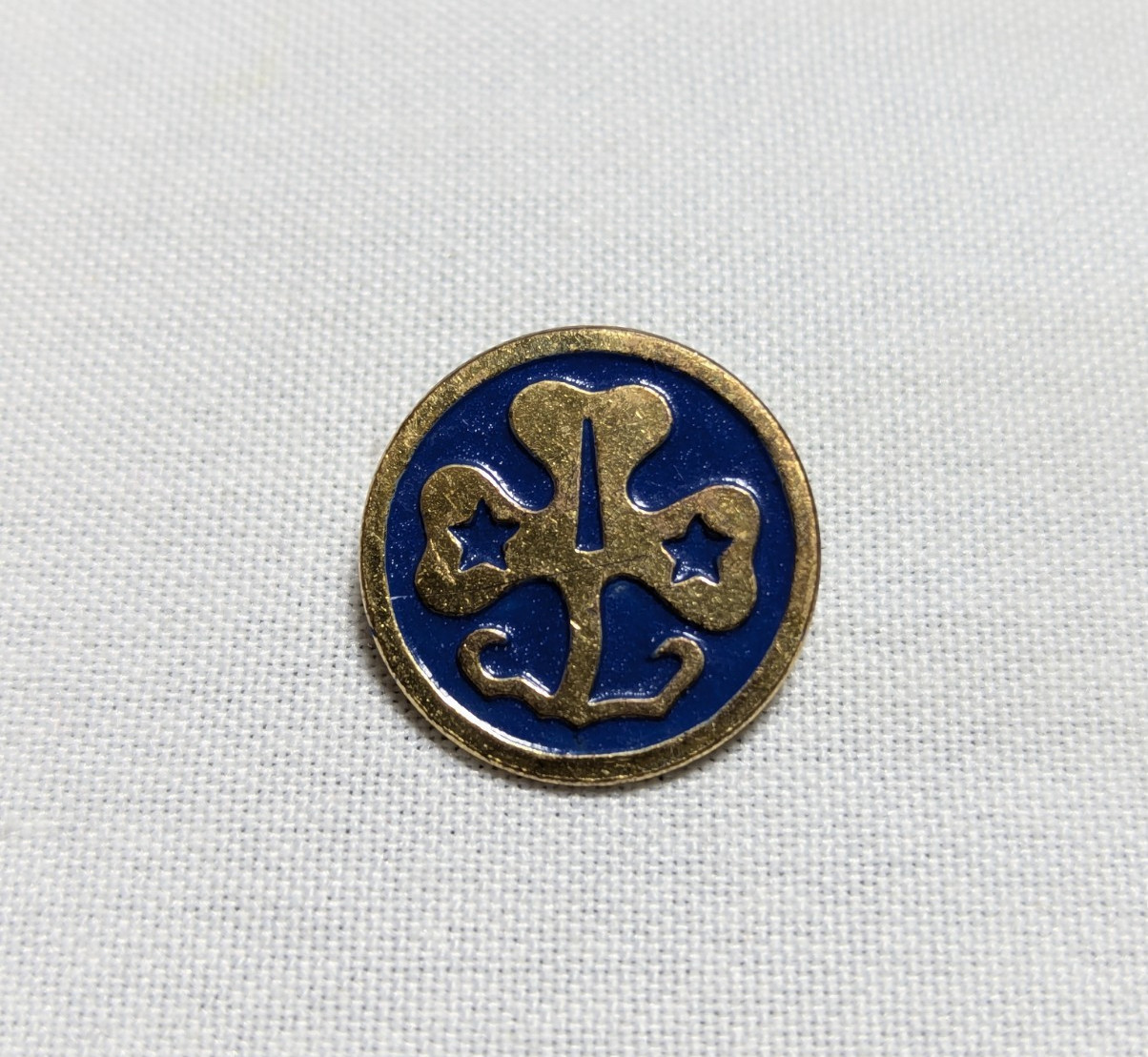 Vintage GSA Girls Scouts Blue Lapel Pin World Association Girl Scouts Guides