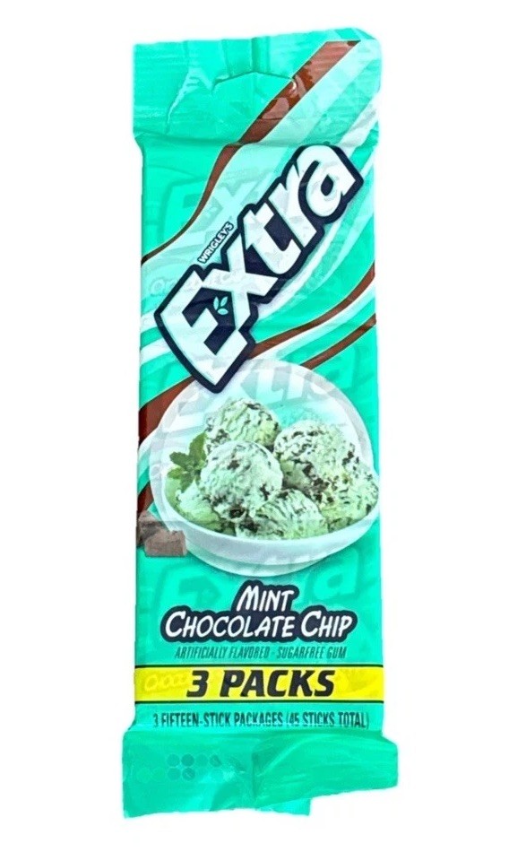 Wrigley’s Extra Dessert Delights Mint Chocolate Chip SugarFree Gum (3 Packs)