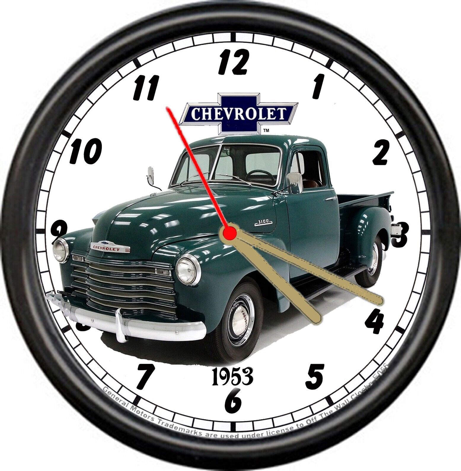 Licensed 1953 \'53 Chevy Stepside Pickup Truck General Motors Sign Wall Clock