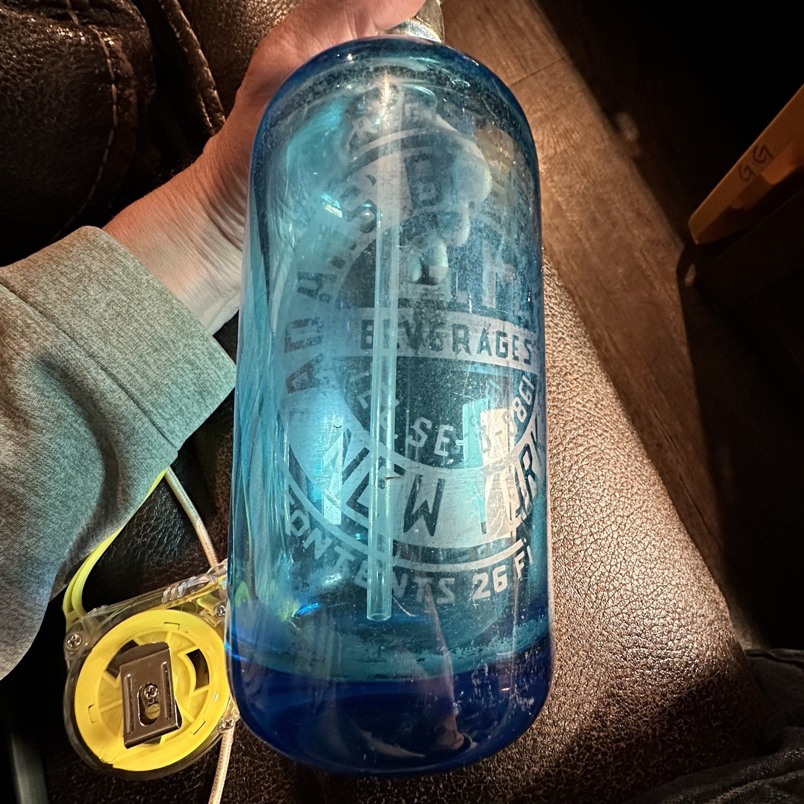 Great Vintage Adam’s Beer Dist. Blue Glass Seltzer Water Bottle NY 26 Oz Great Vintage Adam’s Beer Dist. Blue Glass Seltzer Water Bottle NY 26 Oz