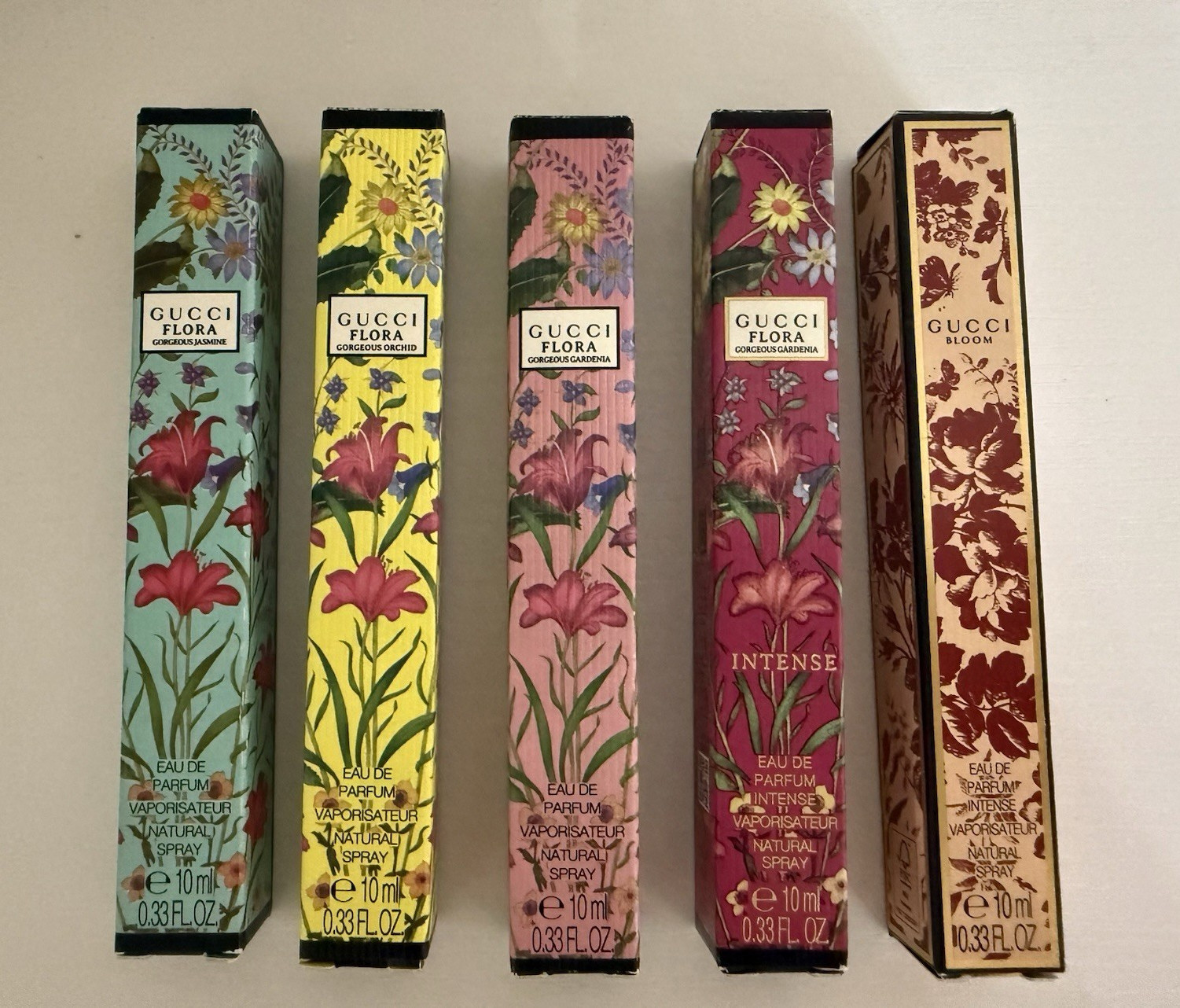 Gucci Flora & Gucci Bloom Eau de Parfum spray Perfume 10ml Lot of 5