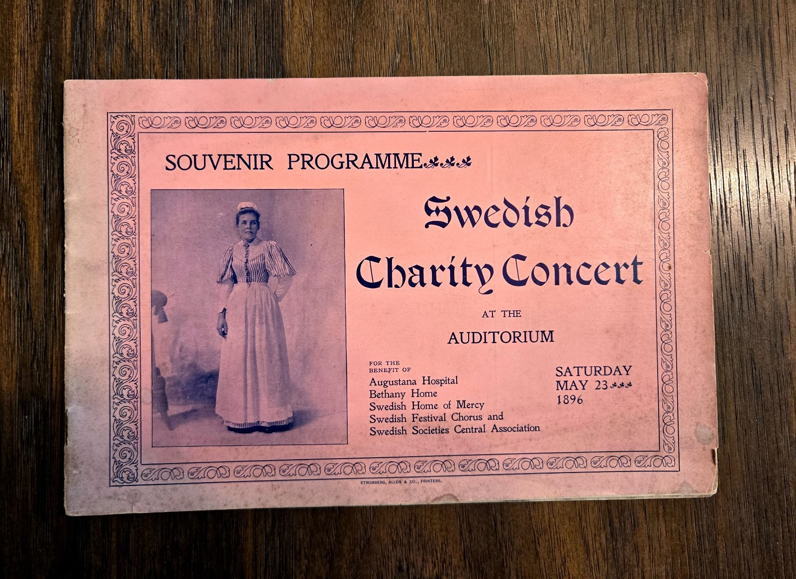 1896 Swedish Charity Concert Souvenir Programme – Auditorium, Chicago, Ephemera