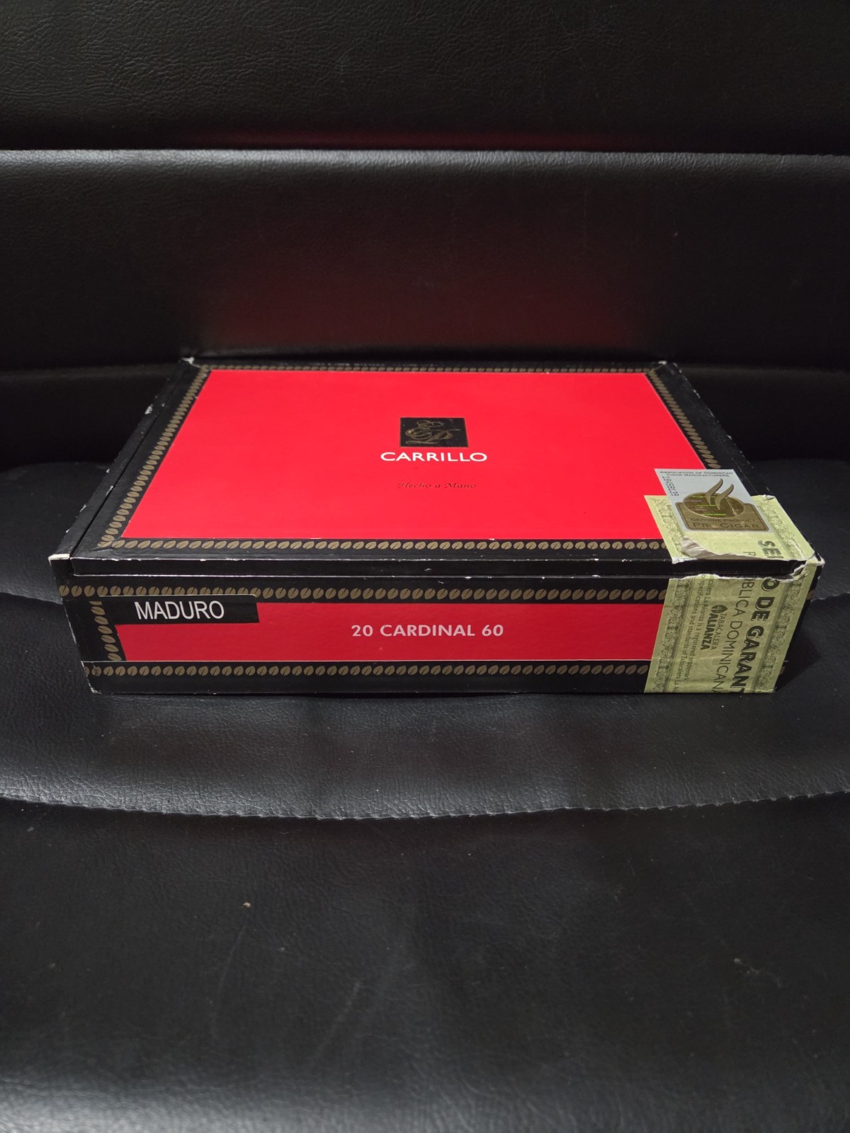 E.P. Carrillo 20 Catdinal 60 Maduro  TLA Empty Wooden Cigar Box Santiago D.R.