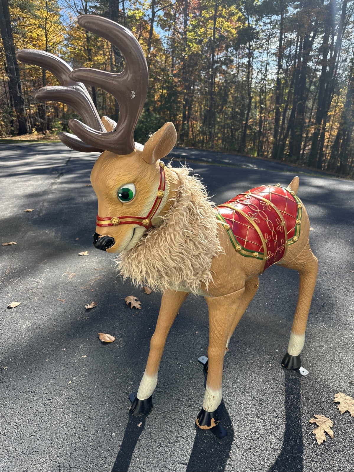 4FT Musical Holiday Living Animated Reindeer Yard Display Blow Mold Tested XMAS 4FT Musical Holiday Living Animated Reindeer Yard Display Blow Mold Tested XMAS