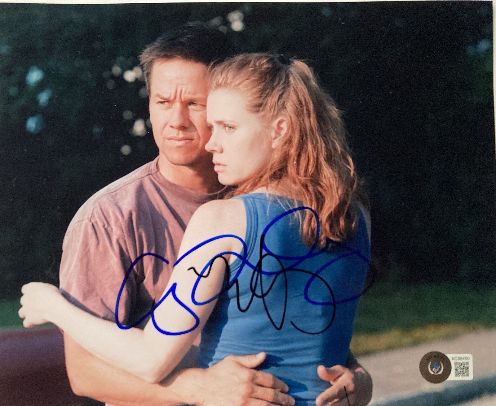 Amy Adams & Mark Wahlberg The Fighter Signed 8x10 Photo BAS Autograph Beckett