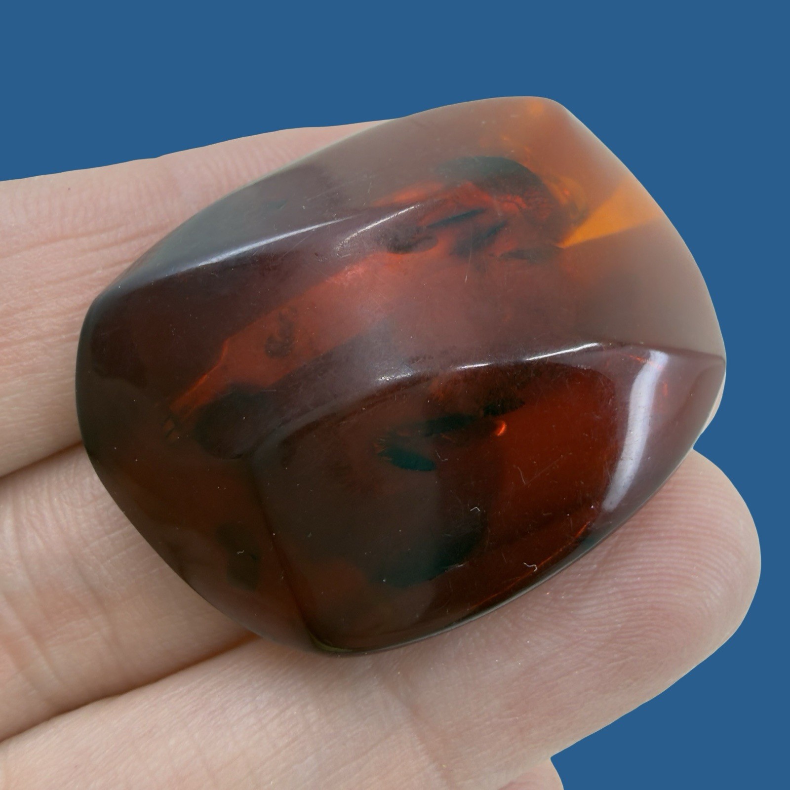 ANTIQUE Art Deco BAKELITE Tortoiseshell Root Beer Translucent Marble Brooch Pin