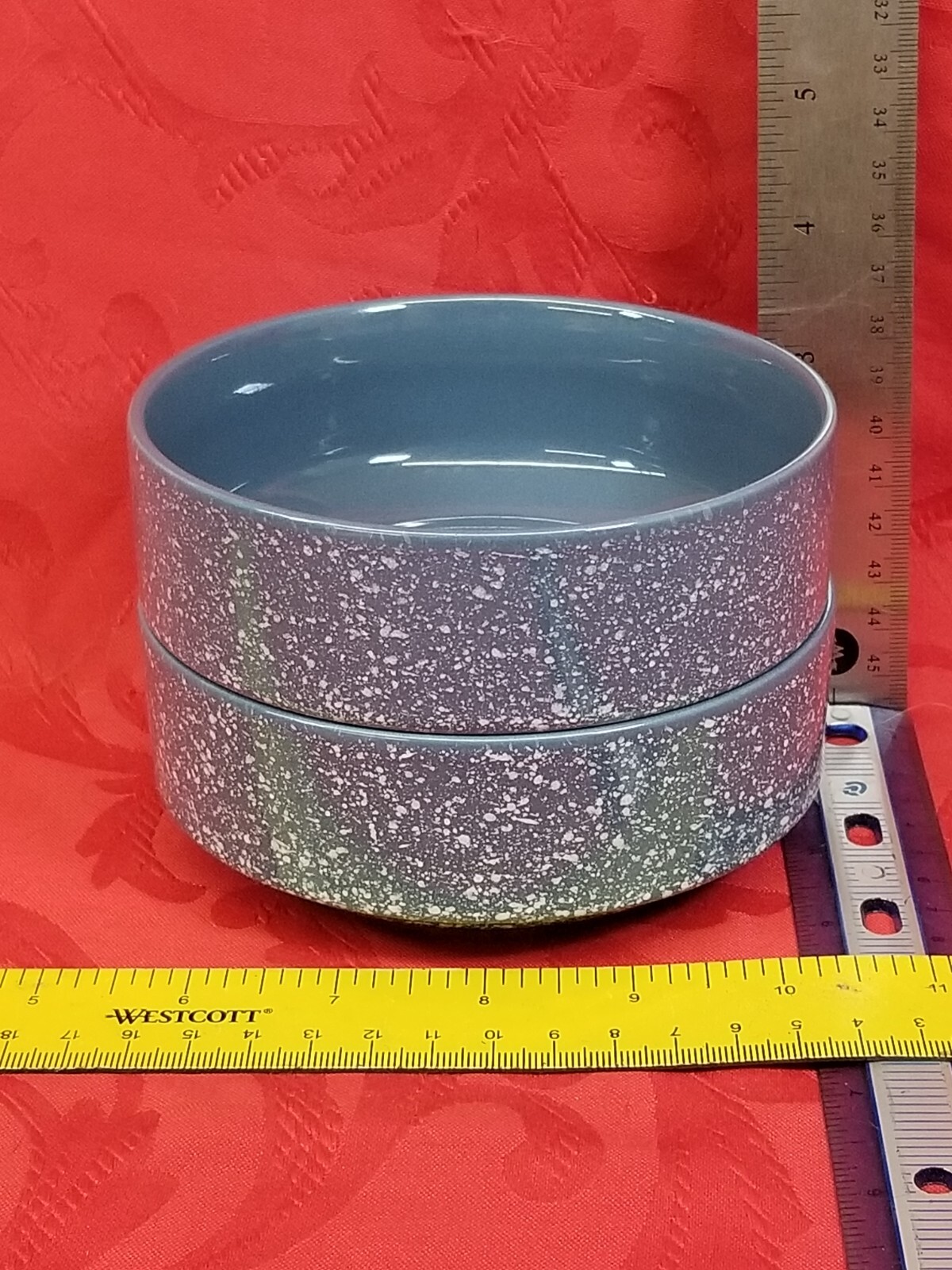 2 Mikasa Ultrastone Country Blue Fruit Dessert Bowls