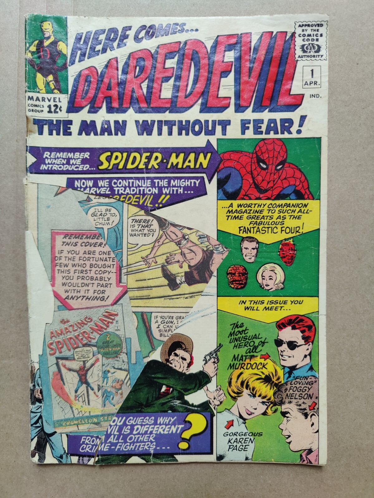 THREE MISSING PIECES INCOMPLETE Daredevil #1 0.5 Poor Origin 1st App Marvel 1964