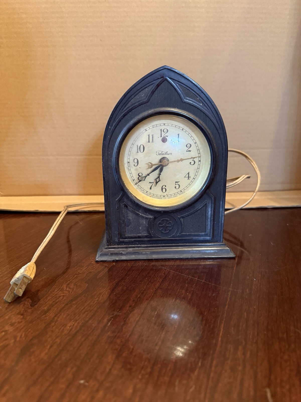 Vintage Warren Telechron M1 B-2 Cathedral Mantel Clock Bakelite Electric Works