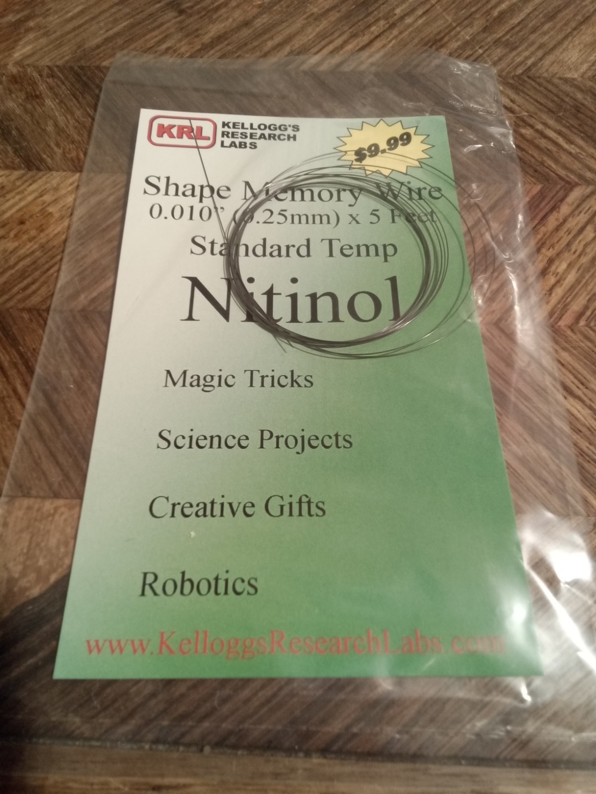 Nitinol shape memory alloy wire 0.25mm (0.01\