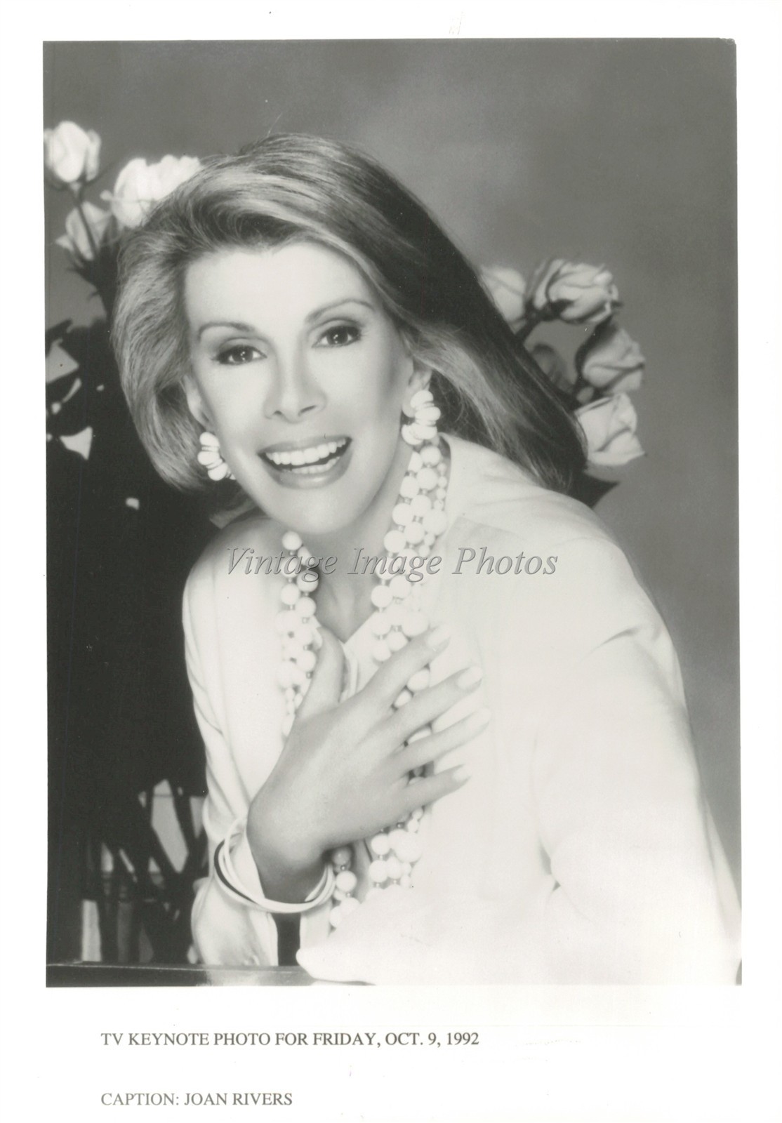 1992 Comedienne Joan Rivers Hostess Joan Rivers Show Series Photo 5X7