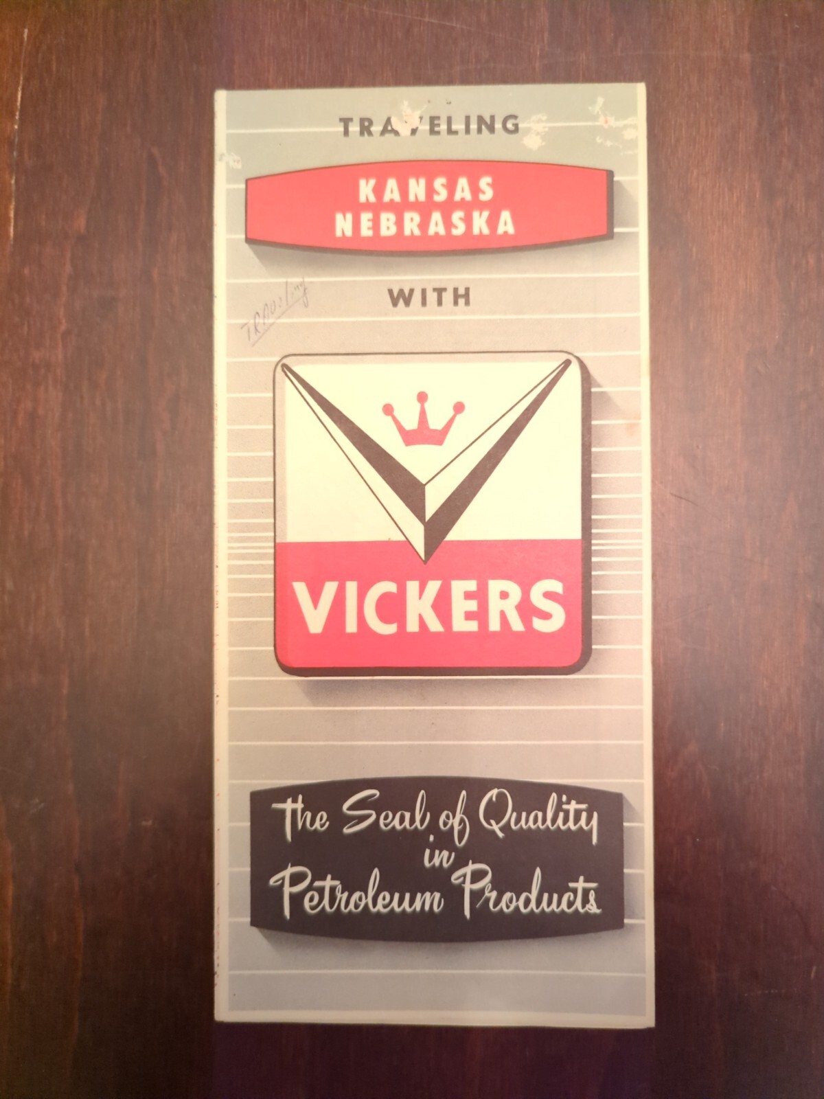 Kansas & Nebraska Road Map Courtesy of Vickers 1967 Edition (8D) (WS)