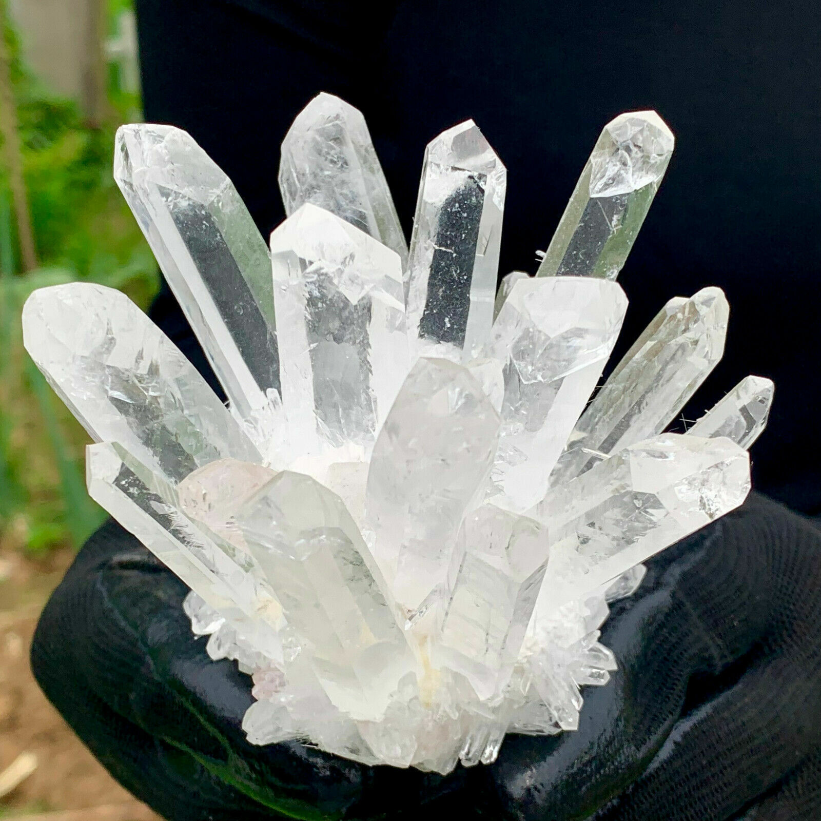 300-400g New Find Clear Quartz Crystal Cluster Mineral Specimen Healing