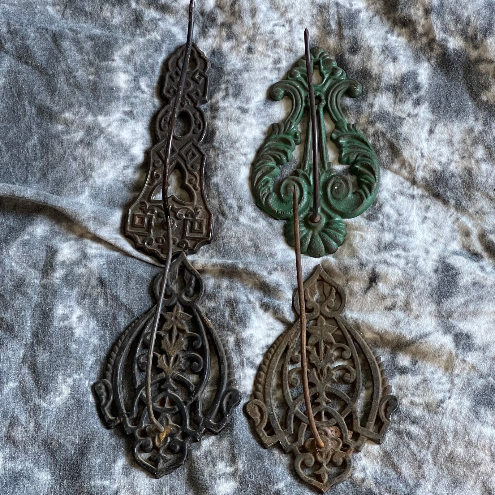 Set of 4 Cast Iron Hanging Receipt Hooks from 1800’s-1920’s Vintage Victorian