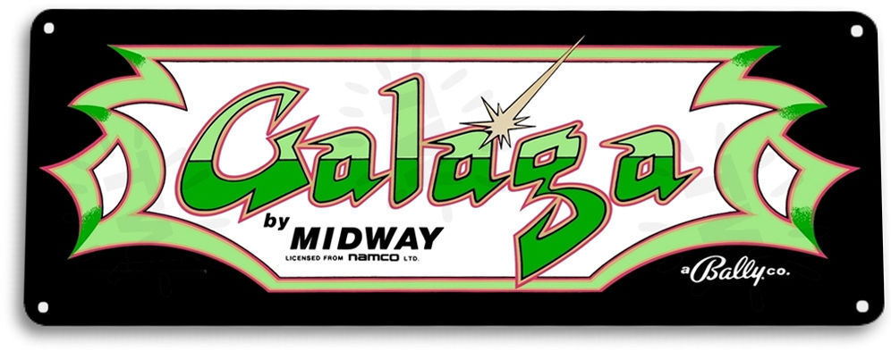 Galaga Classic Bally Midway Arcade Marquee Game Room Wall Decor Metal Tin Sign