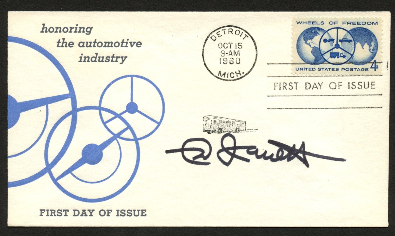 Ned Jarrett signed autograph American Former Race Car Driver FDC Postal Cover