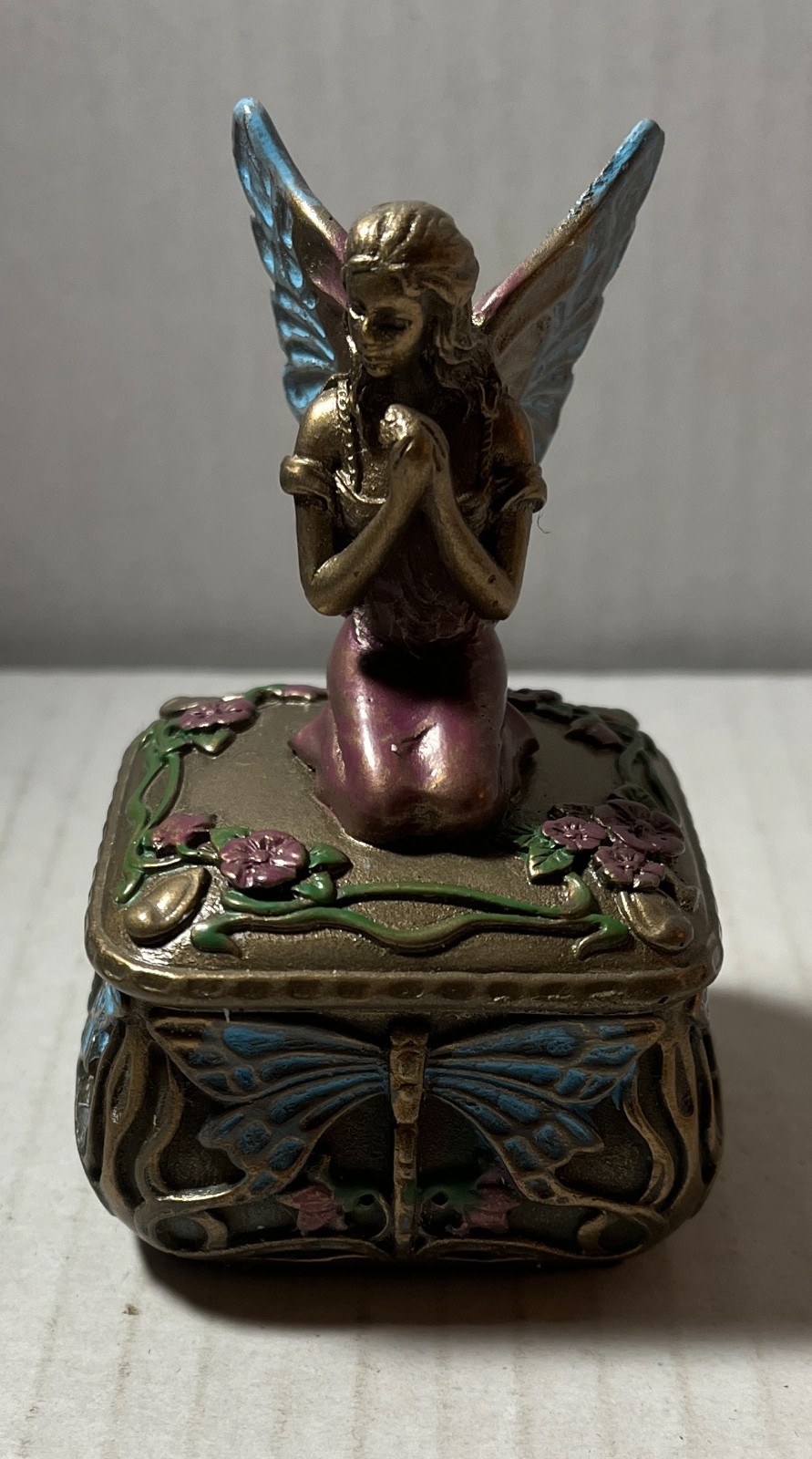 Ebros Art Nouveau Dragonfly Whisperer Fairy Fae Secret Jewelry Box 3.5\