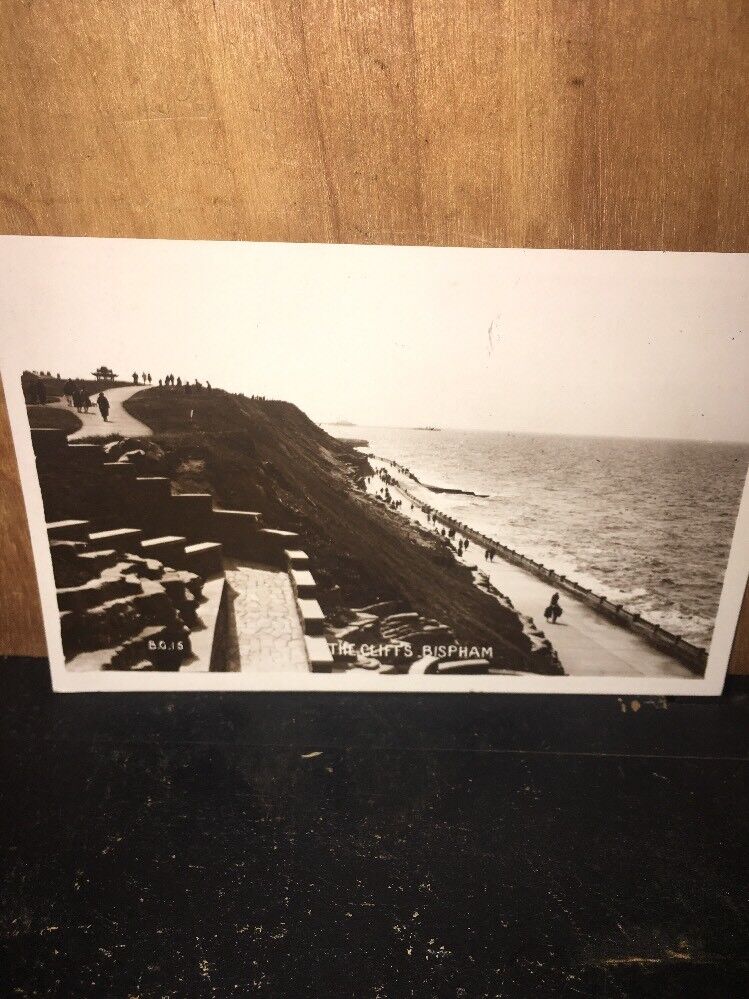 Real Photo Postcard The Cliffs Bispham nice picture 