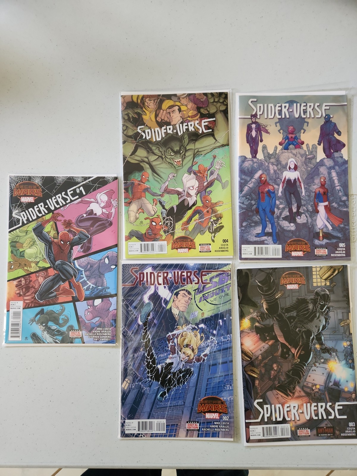 Spider‑Verse (Marvel 2015) #1–5 Complete Series NM Spider‑Gwen, Spider‑Ham,