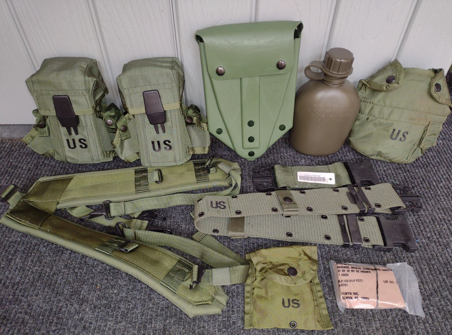 USGI WEB GEAR ALICE SET LBE w/ MAG POUCHES BELT LC2 SUSPENDERS ETOOL CARRIER