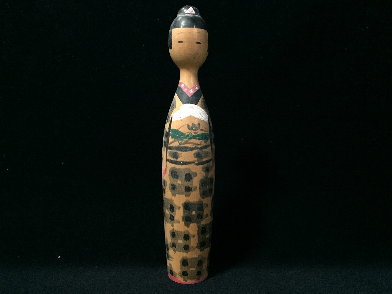 S1994 Vintage Japanese Creative Kokeshi Wooden Doll Statue Ornament Folk Art