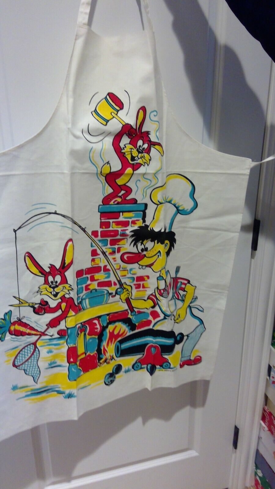 Vintage Barth and Dreyfuss Whimsical BBQ Apron - Vibrant Colors