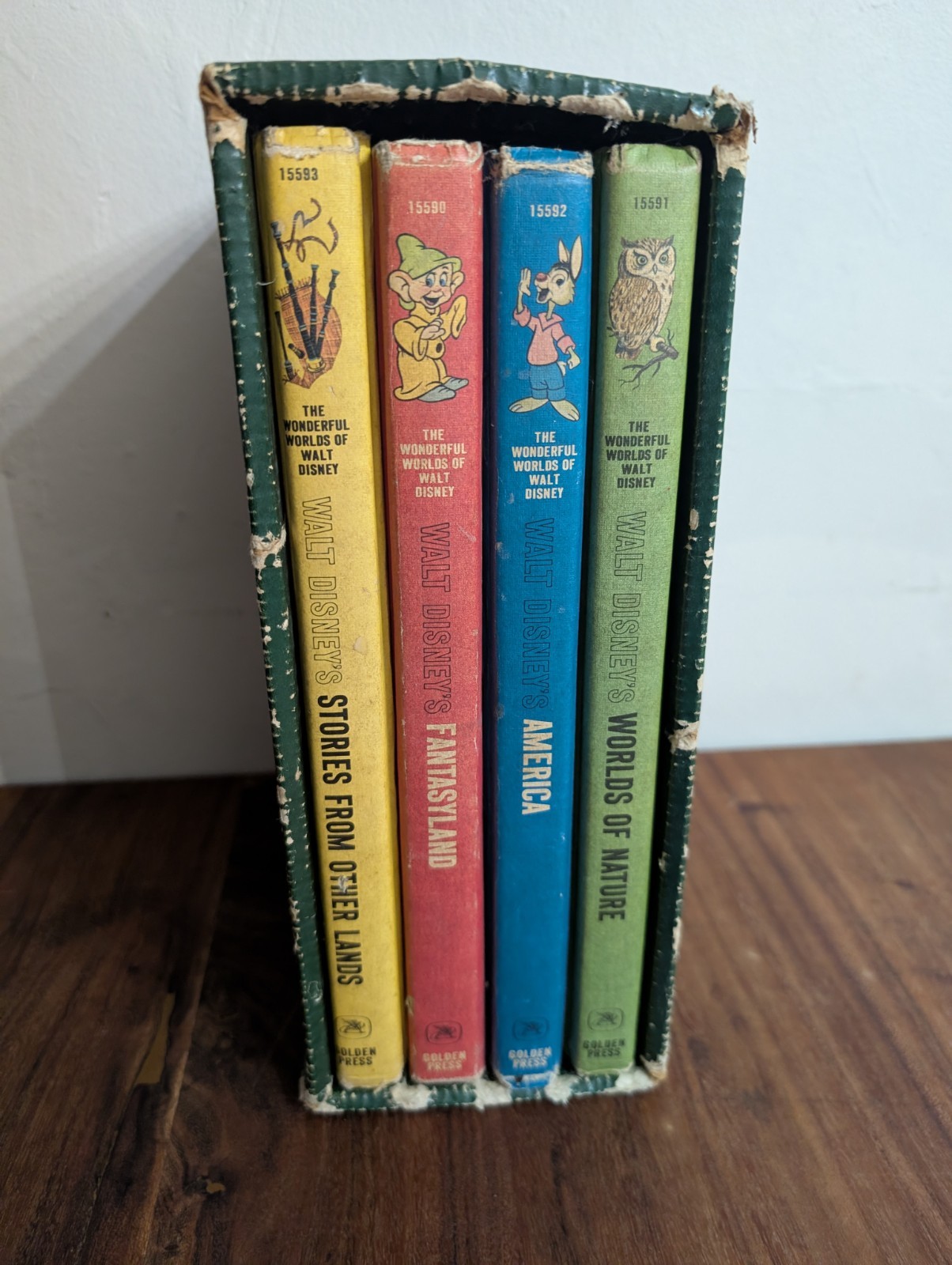 1965 The Wonderful Worlds of Walt Disney 4 Book Boxed Set Golden Press Vintage