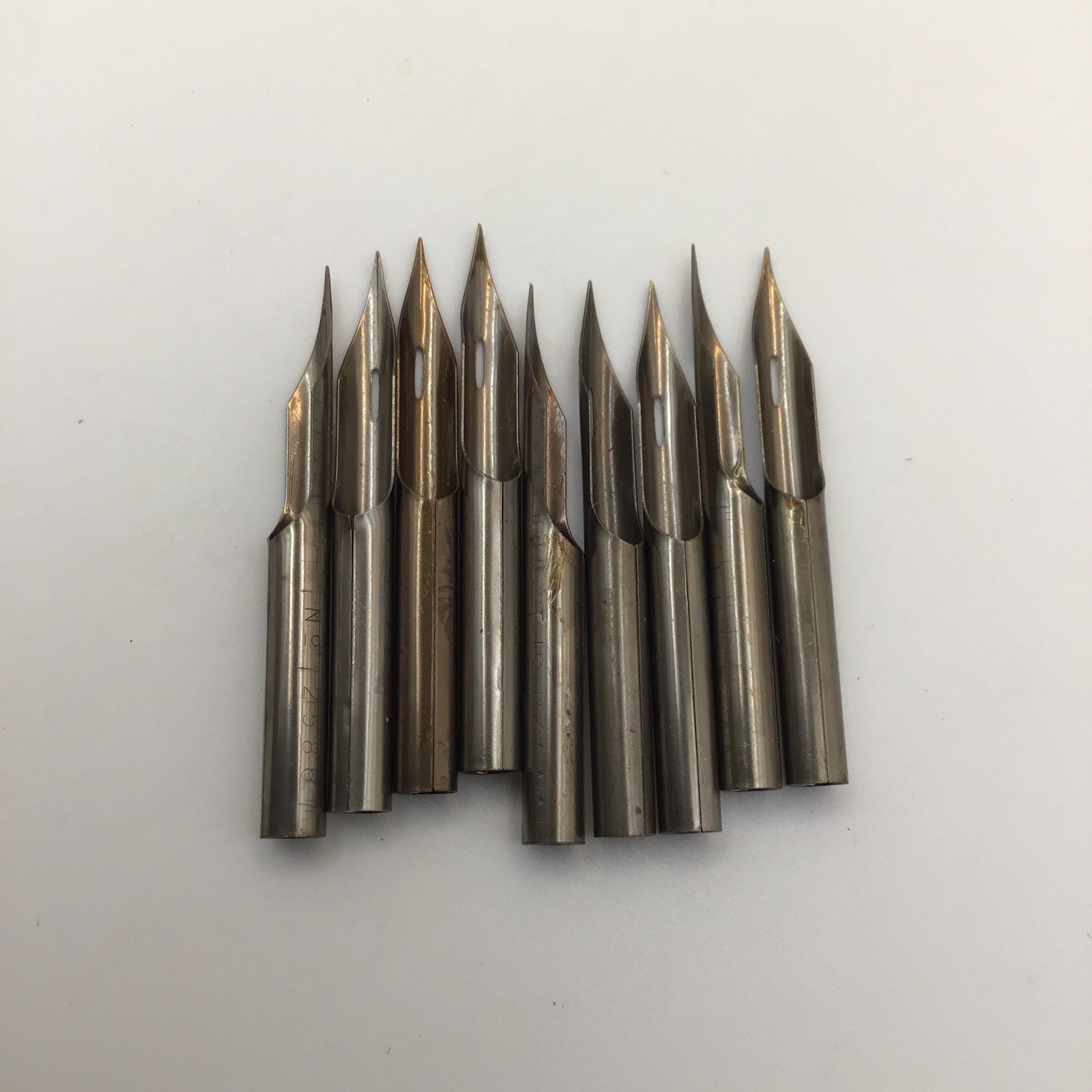 9 Vintage Ishikawa Pen Co Zebra Brand Crow Quill Dip Pen Nibs No. 2586