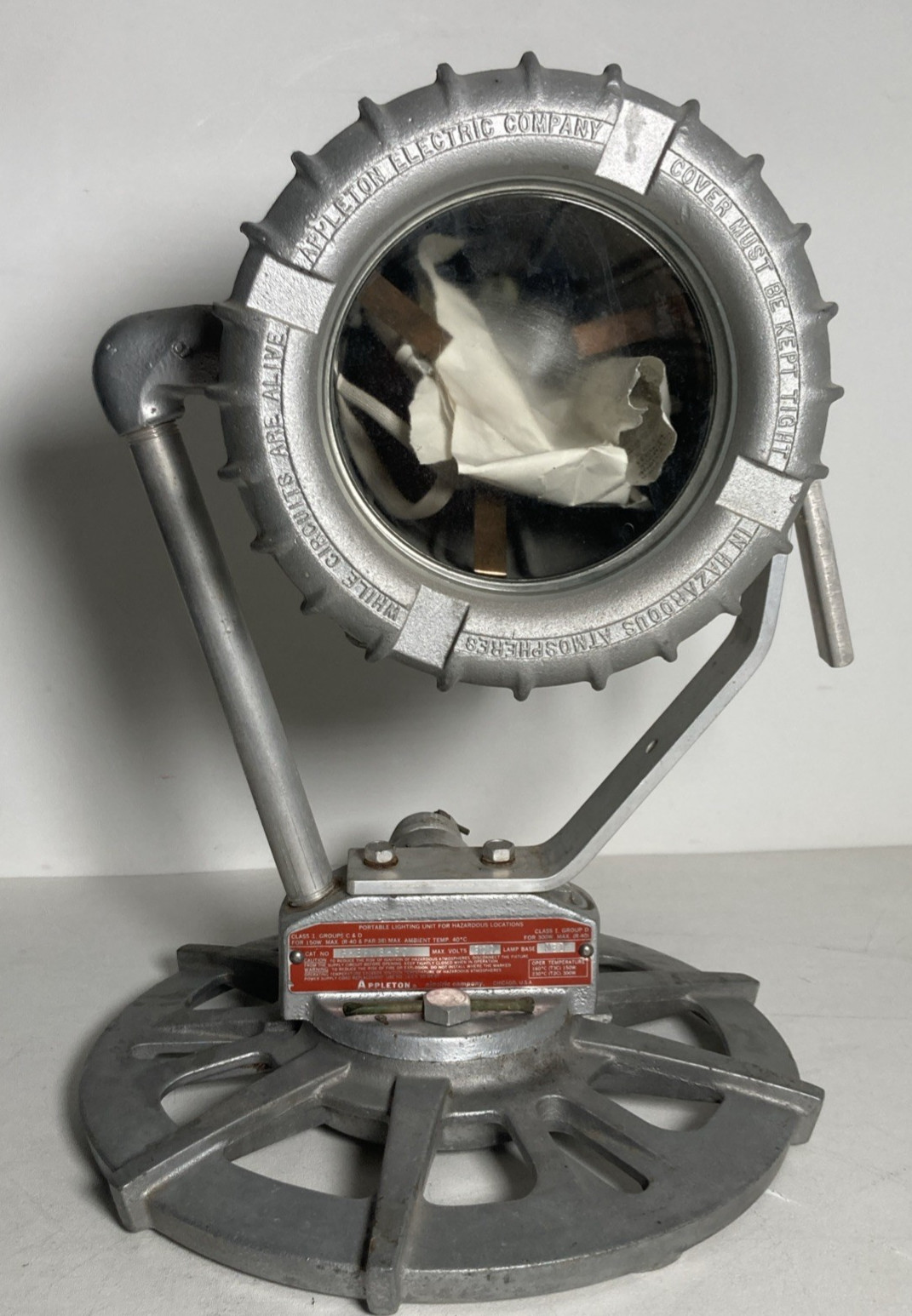 Vintage Appleton G-EFWB-30 Explosion Proof Portable Floodlight NOS OPEN BOX Vintage Appleton G-EFWB-30 Explosion Proof Portable Floodlight NOS OPEN BOX