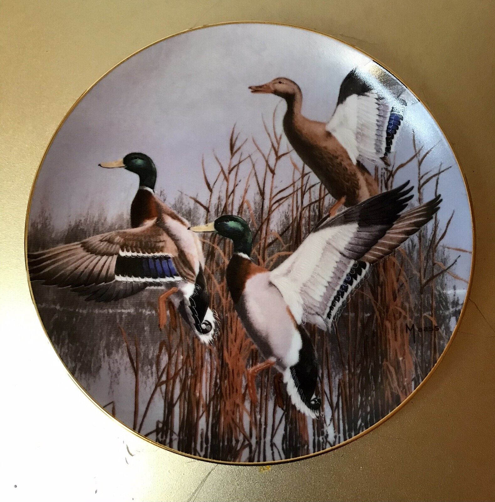 Complete Set of (8) Danbury Mint Plates: Ducks Taking Flight by David Maass