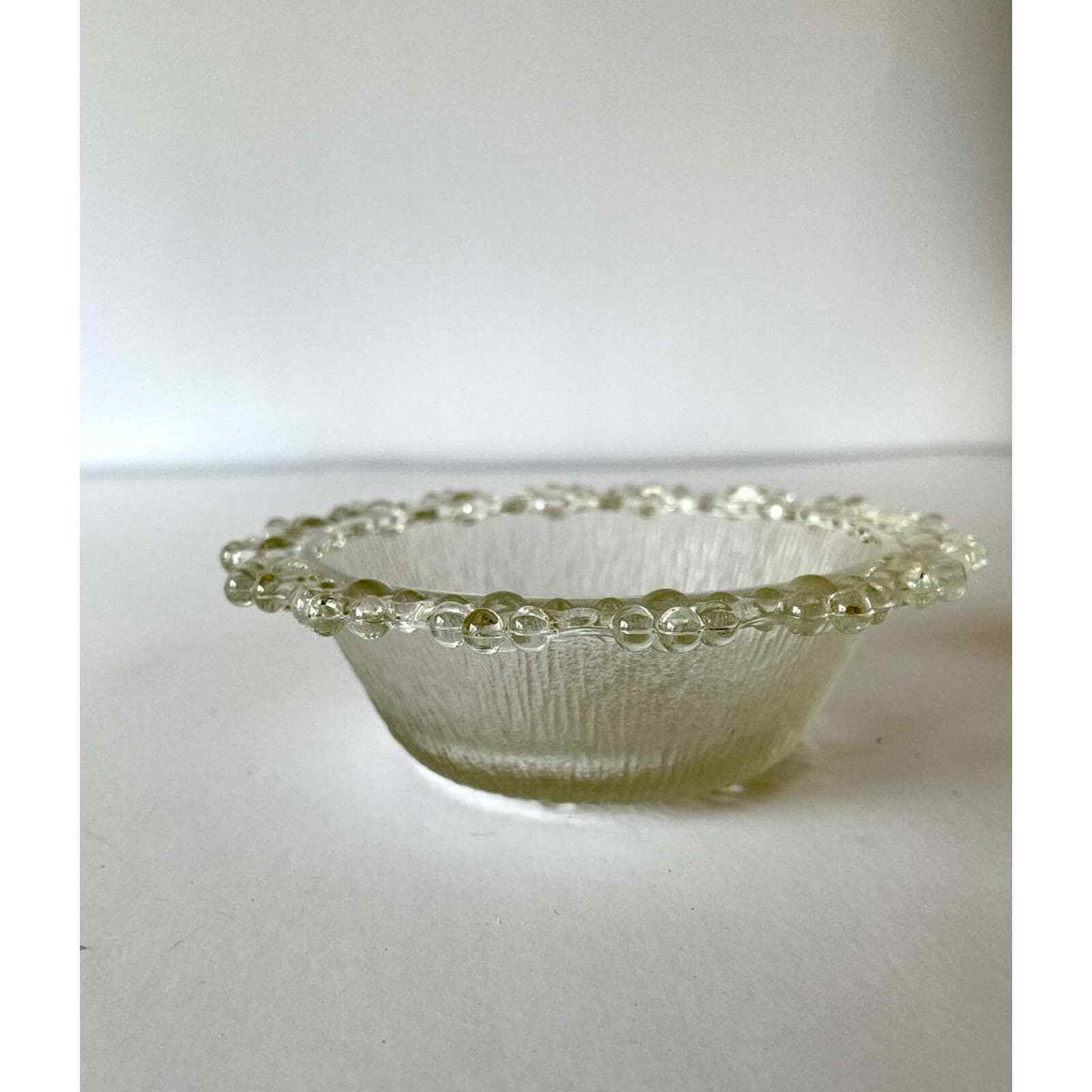 Vintage Ishizuka Japan Aderia Bubble Glass Lace Edged Bowl