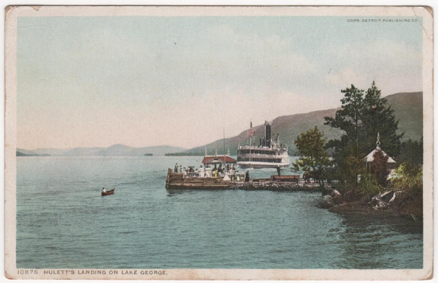 1911 Lake George NY Huletts Hulett\'s Landing postmark Ausable Chasm Lydia Cupp
