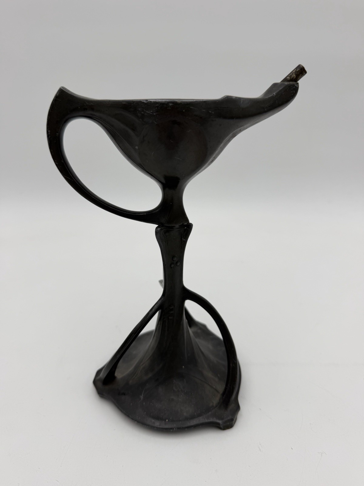 RARE Art Nouveau Kallmeyer & Harges Pewter Oil Lamp - Cigar Lighter No Lid RARE Art Nouveau Kallmeyer & Harges Pewter Oil Lamp - Cigar Lighter No Lid