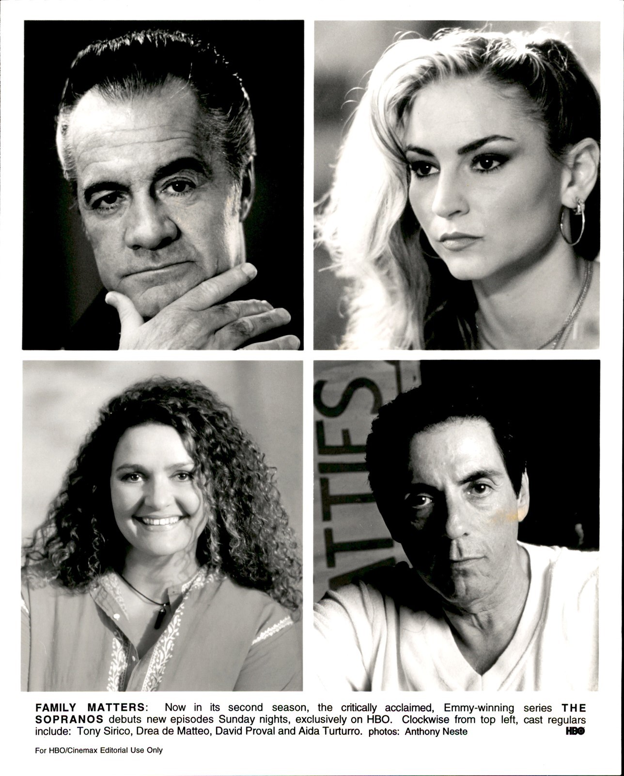 RH4 Orig Photo TONY SIRICO DREA DE MATTEO AIDA TURTURRO DAVID PROVAL SOPRANOS RH4 Orig Photo TONY SIRICO DREA DE MATTEO AIDA TURTURRO DAVID PROVAL SOPRANOS